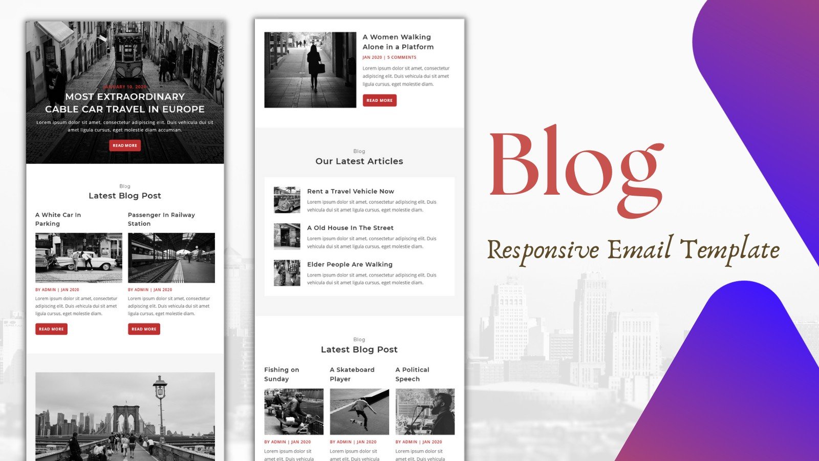 博客 – 多功能响应式电子邮件模板通讯模板