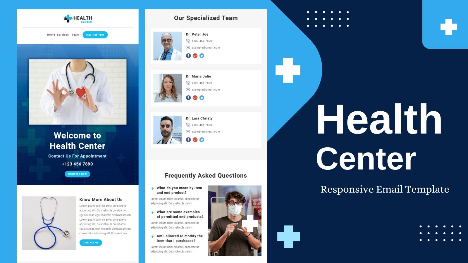 健康中心 – 响应式电子邮件模板通讯模板