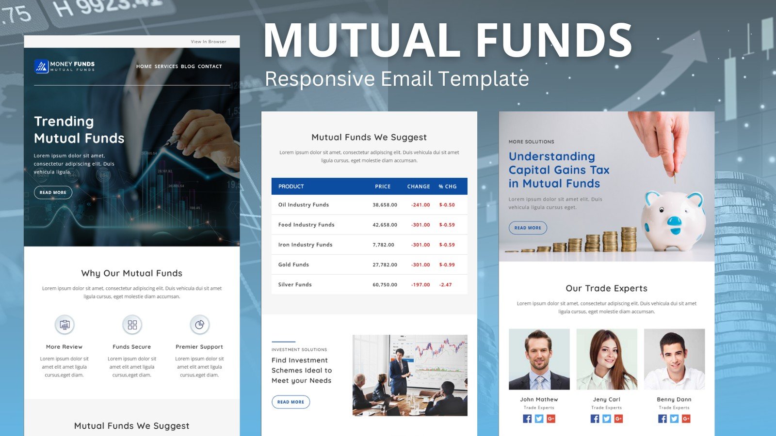 共同基金 – 多用途响应式电子邮件模板